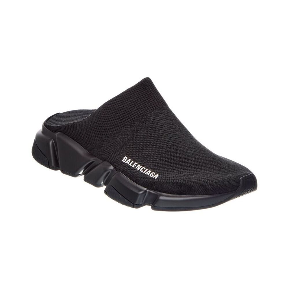 Balenciaga Speed Canvas Slide, Black